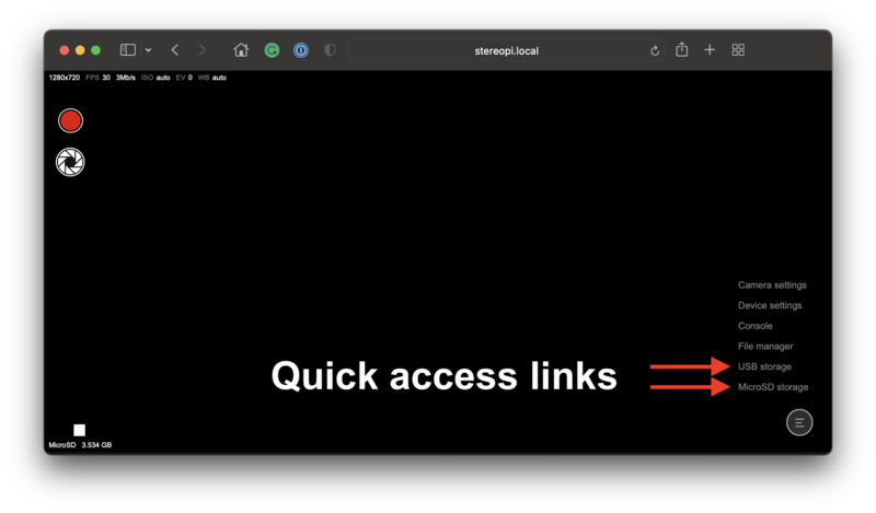 Quick access to the captured photo and video