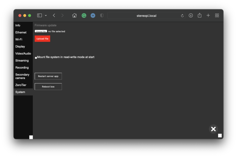 Device Settings, System tab