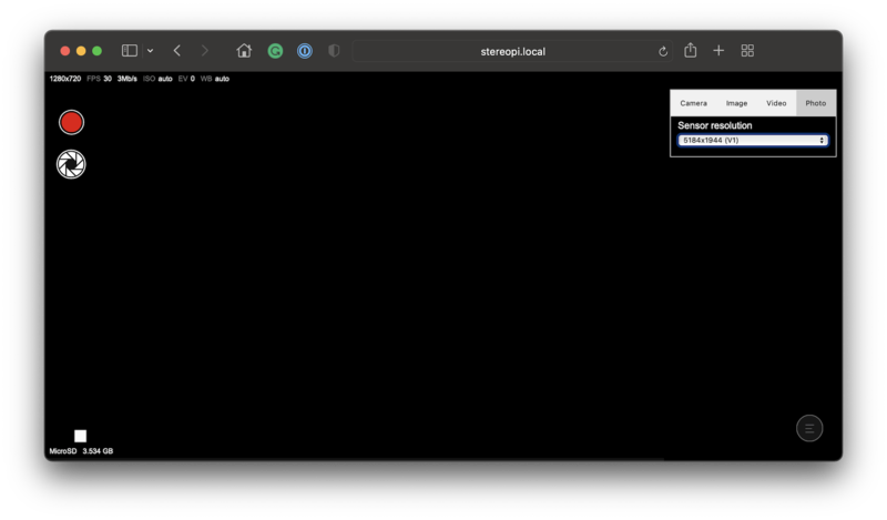 Camera settings, Photo tab