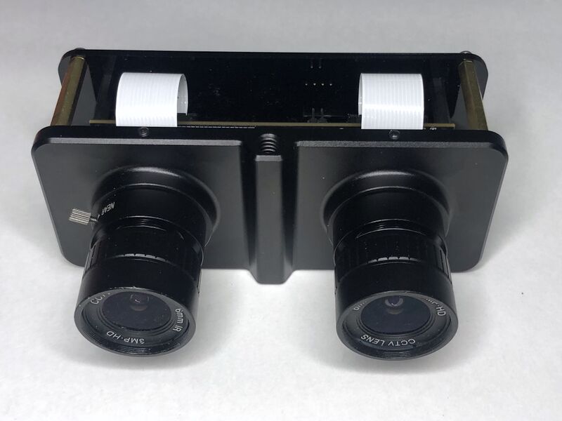 StereoPi v2 with HQ housing and two 6mm CS lenses